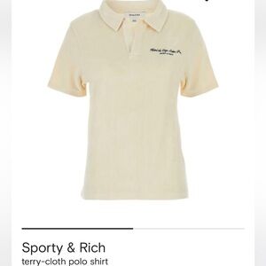 Sporty & Rich Beige Terry Polo